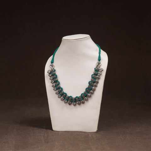 Green - Patwa Threadwork Choker Necklace by Kailash Patwa 39