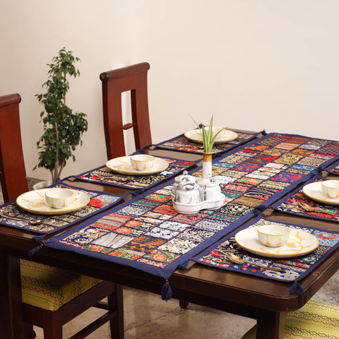 Khambadiya Patchwork Table Runner Set (Set of 7) 04