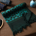 Green Akola Block Printed Pure Handloom Cotton Towel 