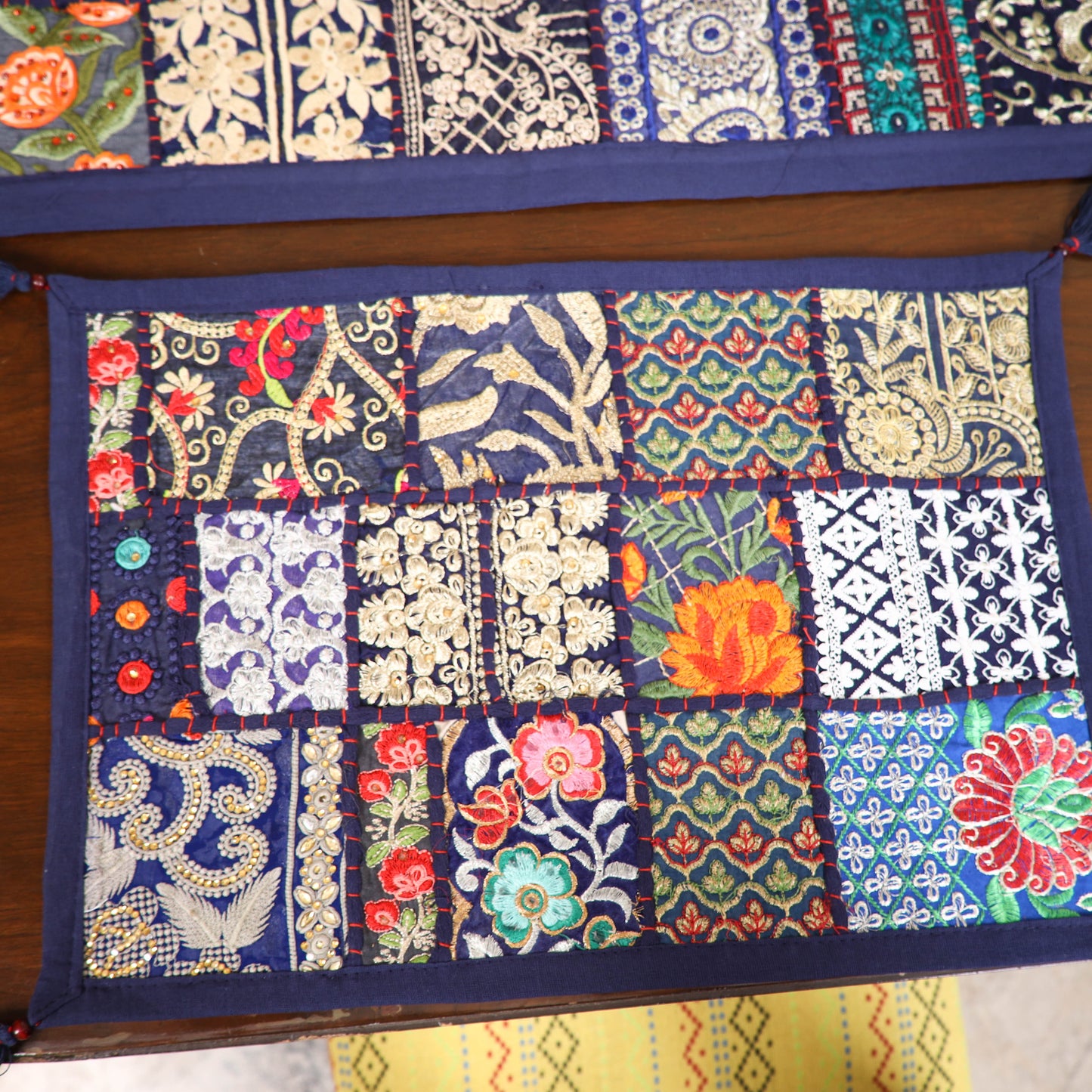 Khambadiya Patchwork Table Runner Set (Set of 7) 04