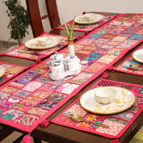 Khambadiya Patchwork Table Runner Set (Set of 7) 05