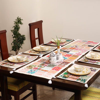 Khambadiya Patchwork Table Runner Set (Set of 7) 07