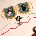  Handmade Fabric Flower Rakhi (Set of 2)
