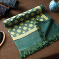 Green Akola Block Printed Pure Handloom Cotton Towel 