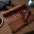 Brown Akola Block Printed Pure Handloom Cotton Towel 
