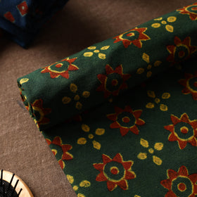 Green Akola Block Printed Pure Handloom Cotton Towel 