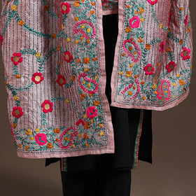 Pink - ranihati chanderi silk hand embroidery dupatta 28