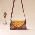Traditional Kutch Mashru Silk Leather Flap Sling Bag 40