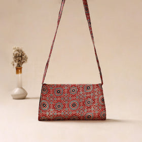 Traditional Kutch Mashru Silk Leather Flap Sling Bag 40