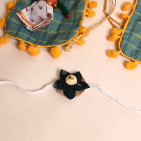  Handmade Fabric Flower Rakhi (Set of 2)