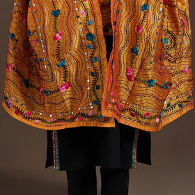 Orange - ranihati chanderi silk hand embroidery dupatta 29