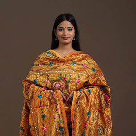 Orange - ranihati chanderi silk hand embroidery dupatta 29