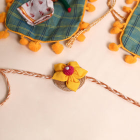  Handmade Fabric Flower Rakhi (Set of 2)