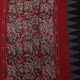 Handloom Cotton Pochampally Ikat Fabric with Kalamkari Border 01