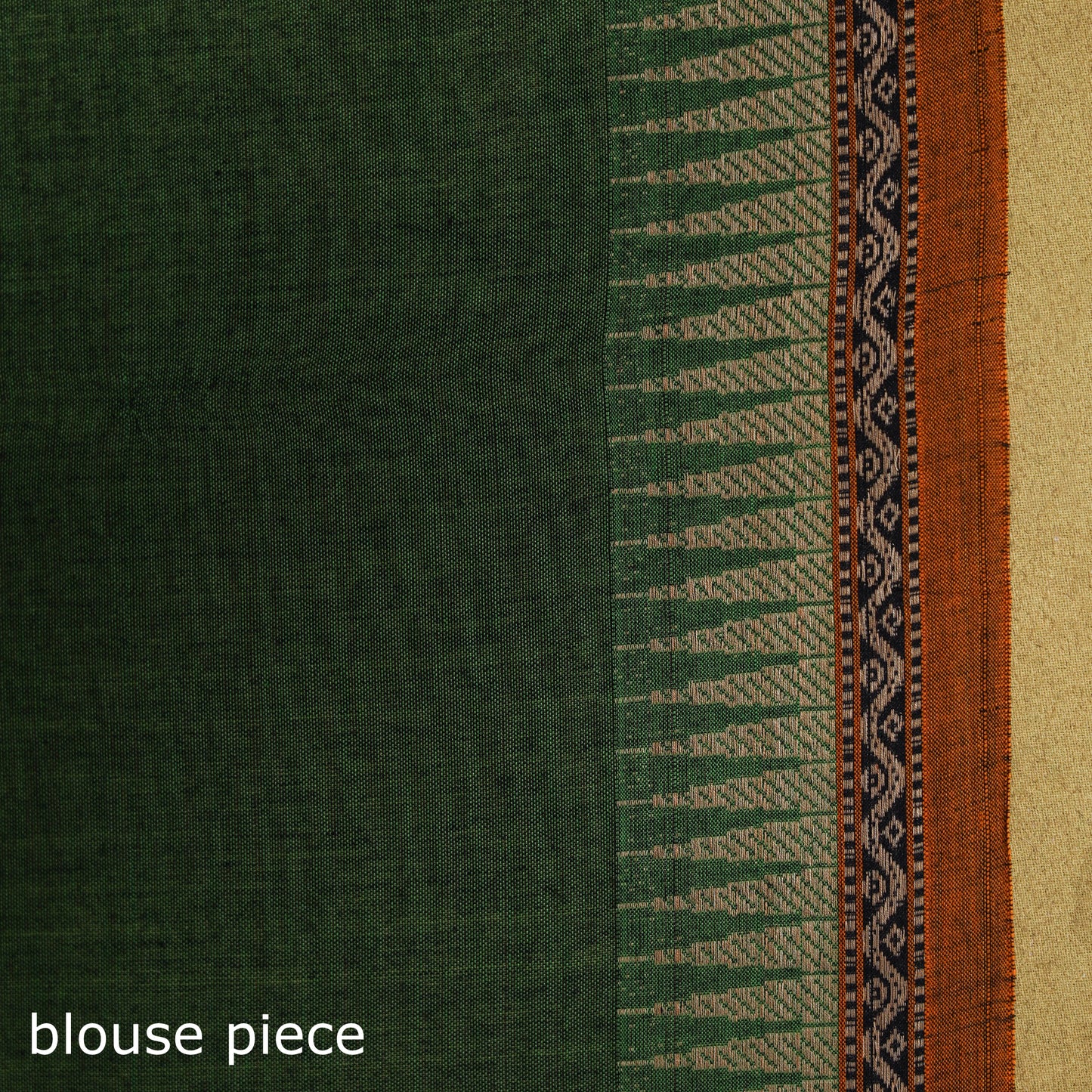 Green - dharwad cotton saree with border 56 - handcrafted