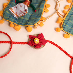  Handmade Fabric Flower Rakhi (Set of 2)