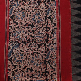 Handloom Cotton Pochampally Ikat Fabric with Kalamkari Border 02