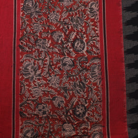 Handloom Cotton Pochampally Ikat Fabric with Kalamkari Border 03