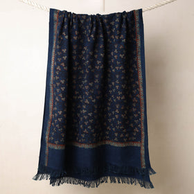Blue Akola Block Printed Pure Handloom Cotton Towel 
