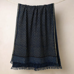 Blue Akola Block Printed Pure Handloom Cotton Towel 