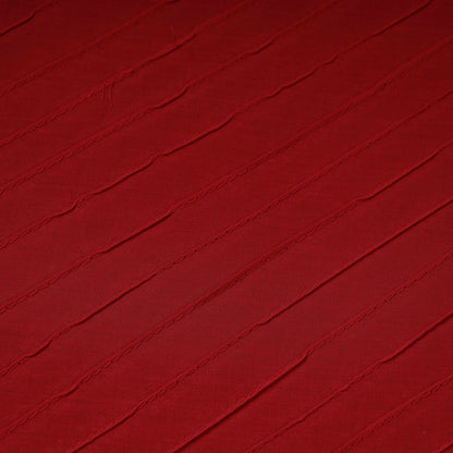 Red Pintuck Plain Pure Cotton Fabric