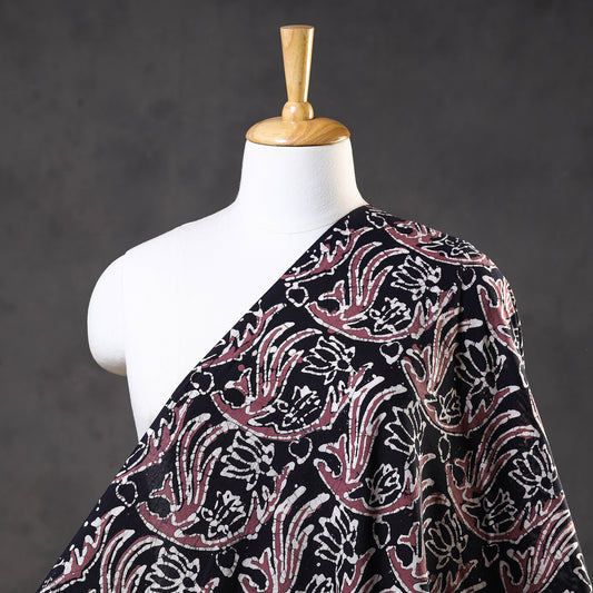 Black - Hand Batik Printed Cotton Fabric
