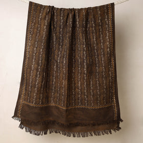 Brown Akola Block Printed Pure Handloom Cotton Towel 