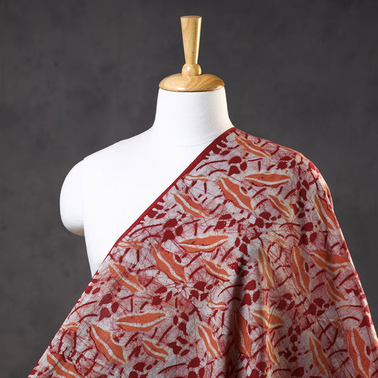 Peach -Hand Batik Printed Cotton Fabric