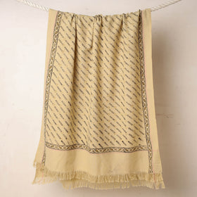  Beige Akola Block Printed Pure Handloom Cotton Towel