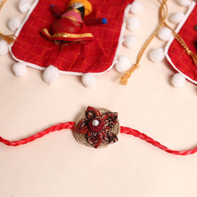  Handmade Fabric Flower Rakhi (Set of 2)
