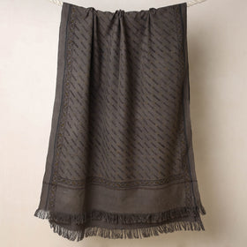 Grey Akola Block Printed Pure Handloom Cotton Towel 