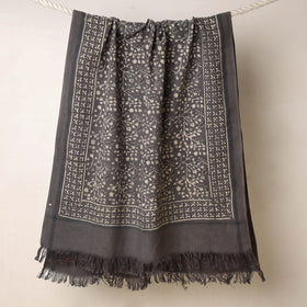 Grey Akola Block Printed Pure Handloom Cotton Towel 