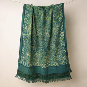 Green Akola Block Printed Pure Handloom Cotton Towel 