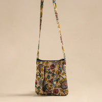 Beige - Quilted Cotton Handmade Sling Bag 02