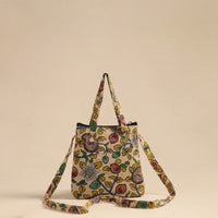 Beige - Quilted Cotton Handmade Sling Bag 02