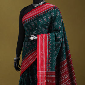 Green - ikat handloom cotton sambalpuri saree 07