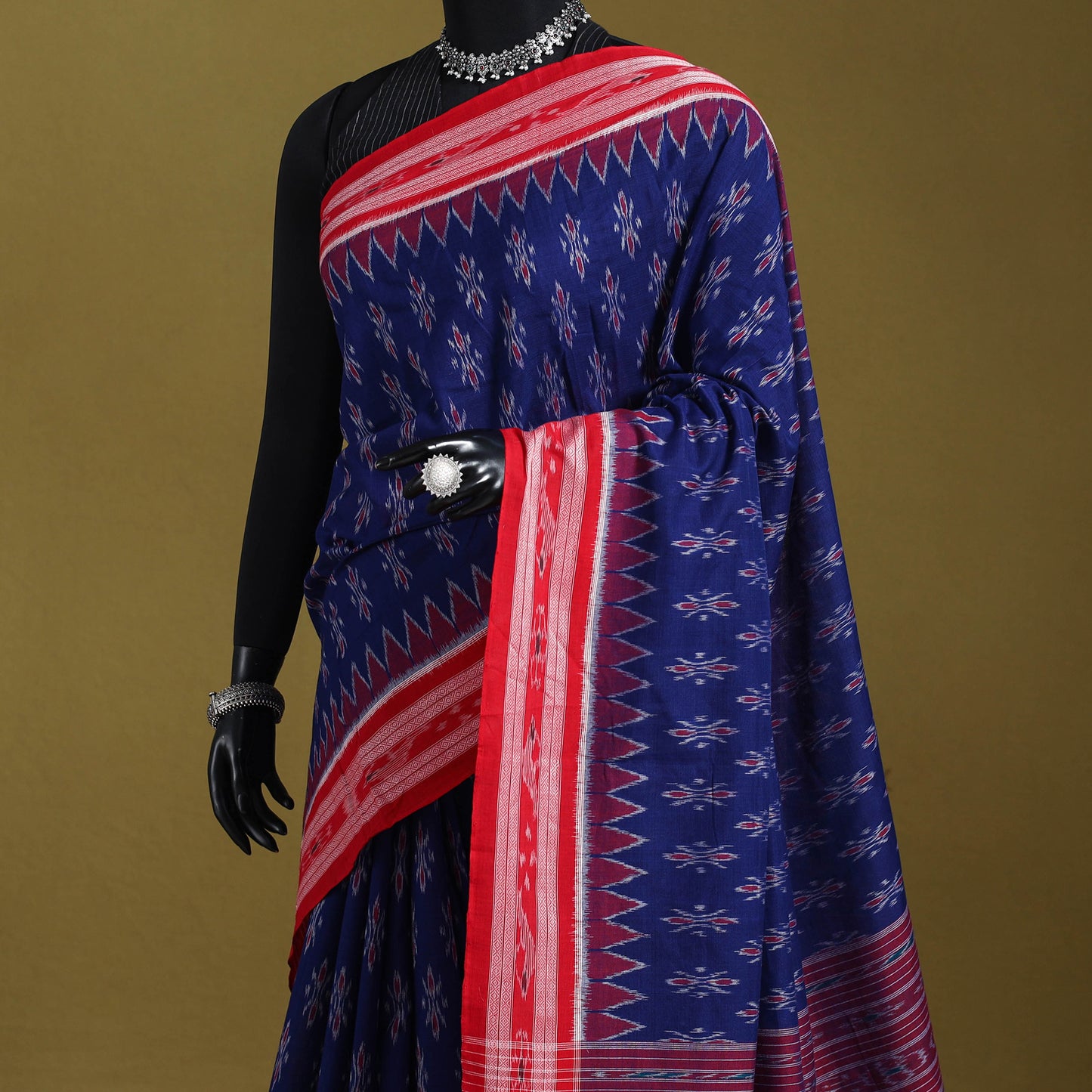 Blue - ikat handloom cotton sambalpuri saree 10