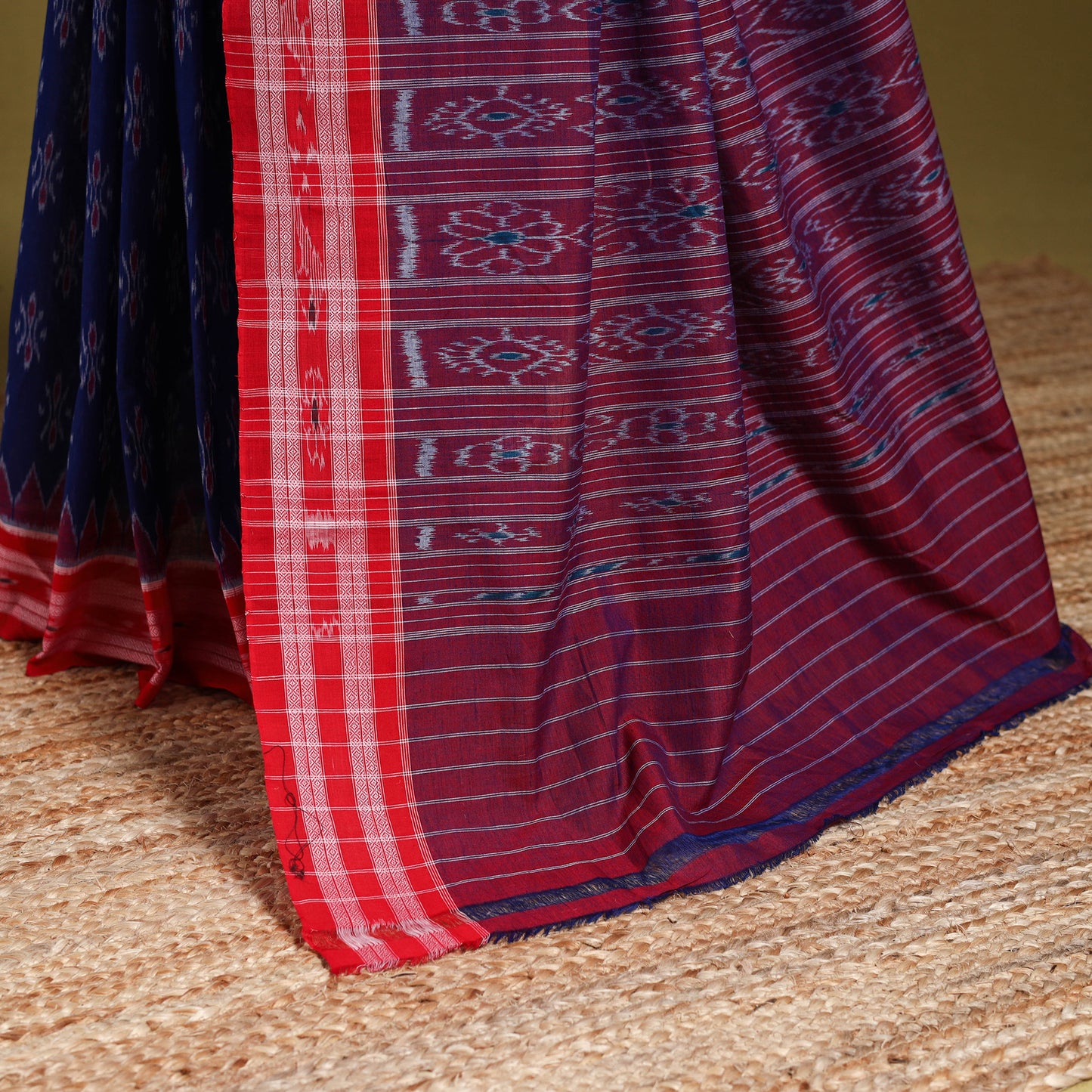 Blue - ikat handloom cotton sambalpuri saree 10