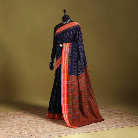 Blue - ikat handloom cotton sambalpuri saree 11