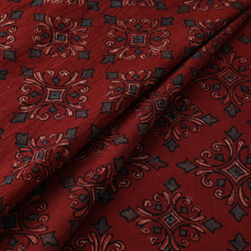 Kutch Hand Block Ajrakh Print Natural Dyed Cotton Fabric 01