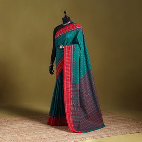 Green - ikat handloom cotton sambalpuri saree 14