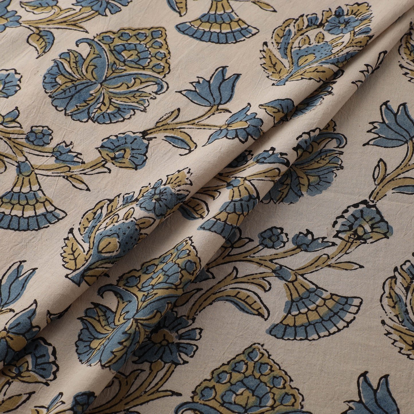 Kutch Hand Block Ajrakh Print Natural Dyed Cotton Fabric 09