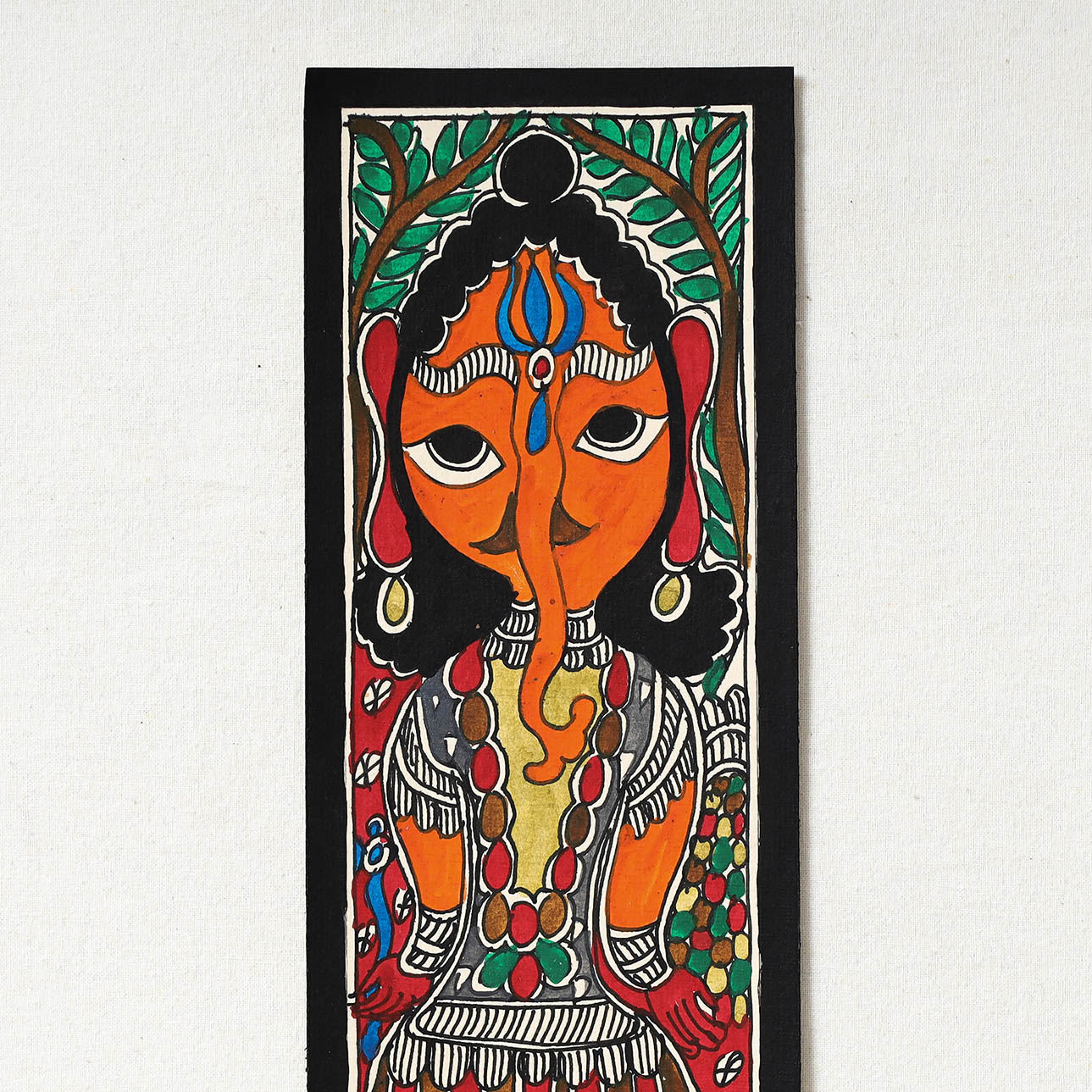 Handpainted Madhubani Painting by Hira Devi (11 x 3.5)