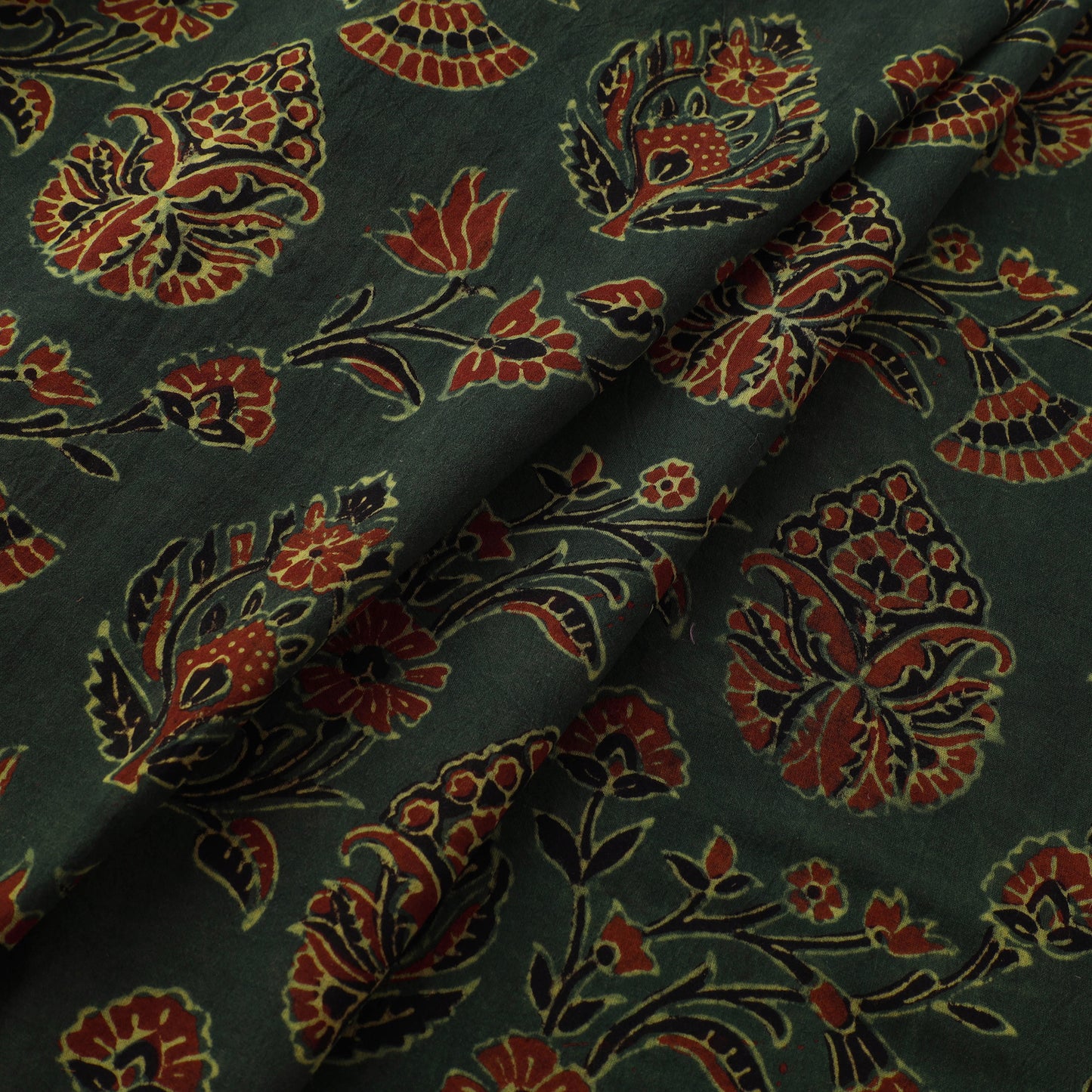 Kutch Hand Block Ajrakh Print Natural Dyed Cotton Fabric 10