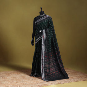 Green - ikat handloom cotton sambalpuri saree 19