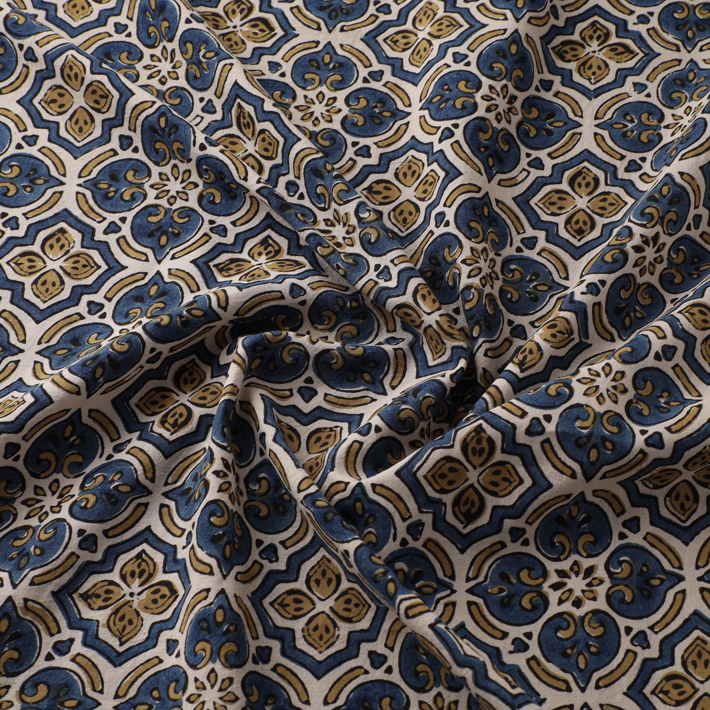 Kutch Hand Block Ajrakh Print Natural Dyed Cotton Fabric 12
