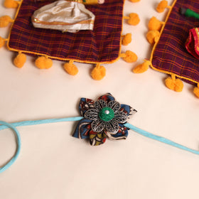  Handmade GS Fabric Flower Rakhi (Set of 2)