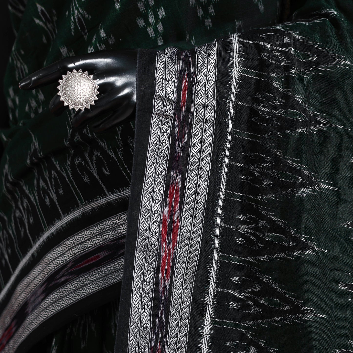 Green - ikat handloom cotton sambalpuri saree 19