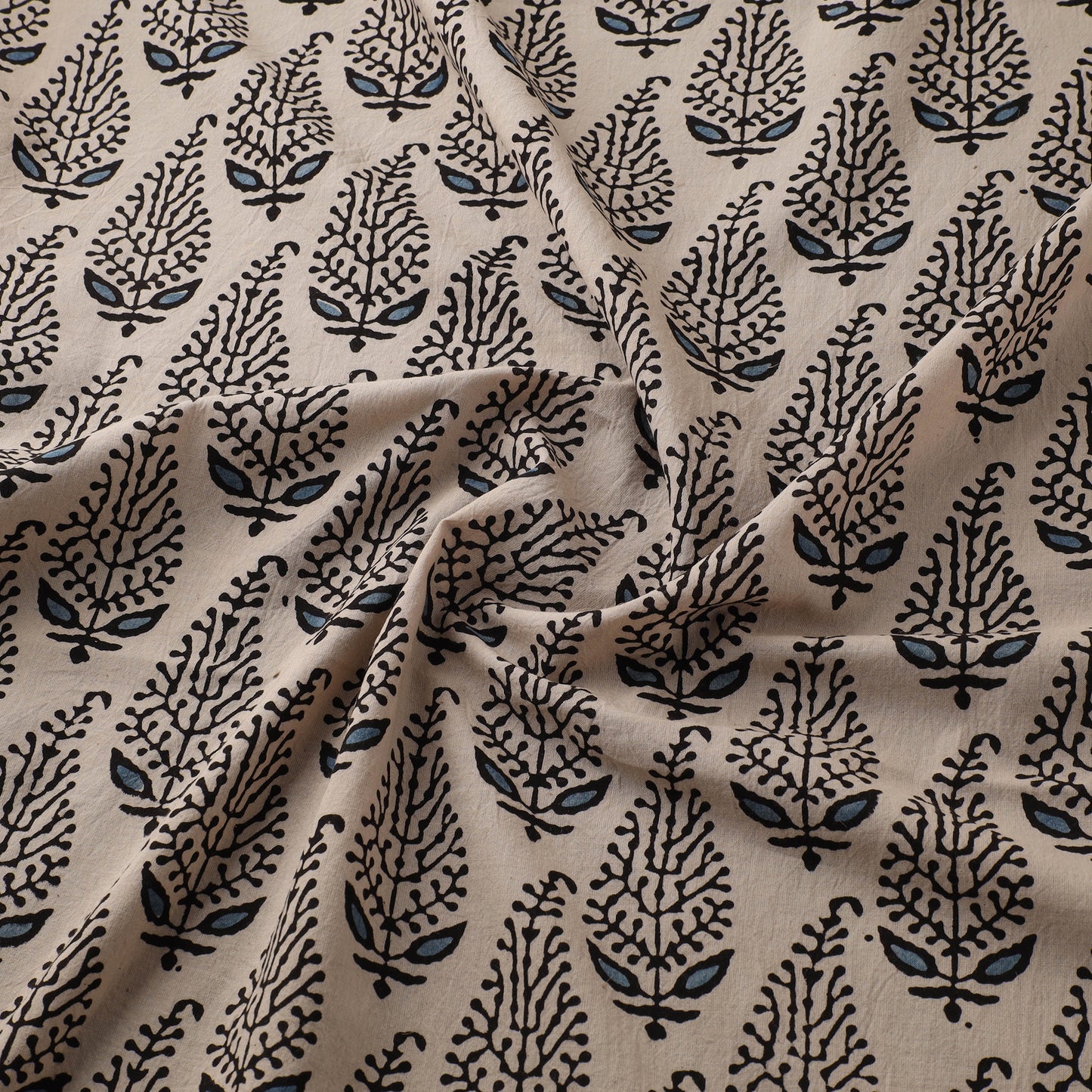 Kutch Hand Block Ajrakh Print Natural Dyed Cotton Fabric 13