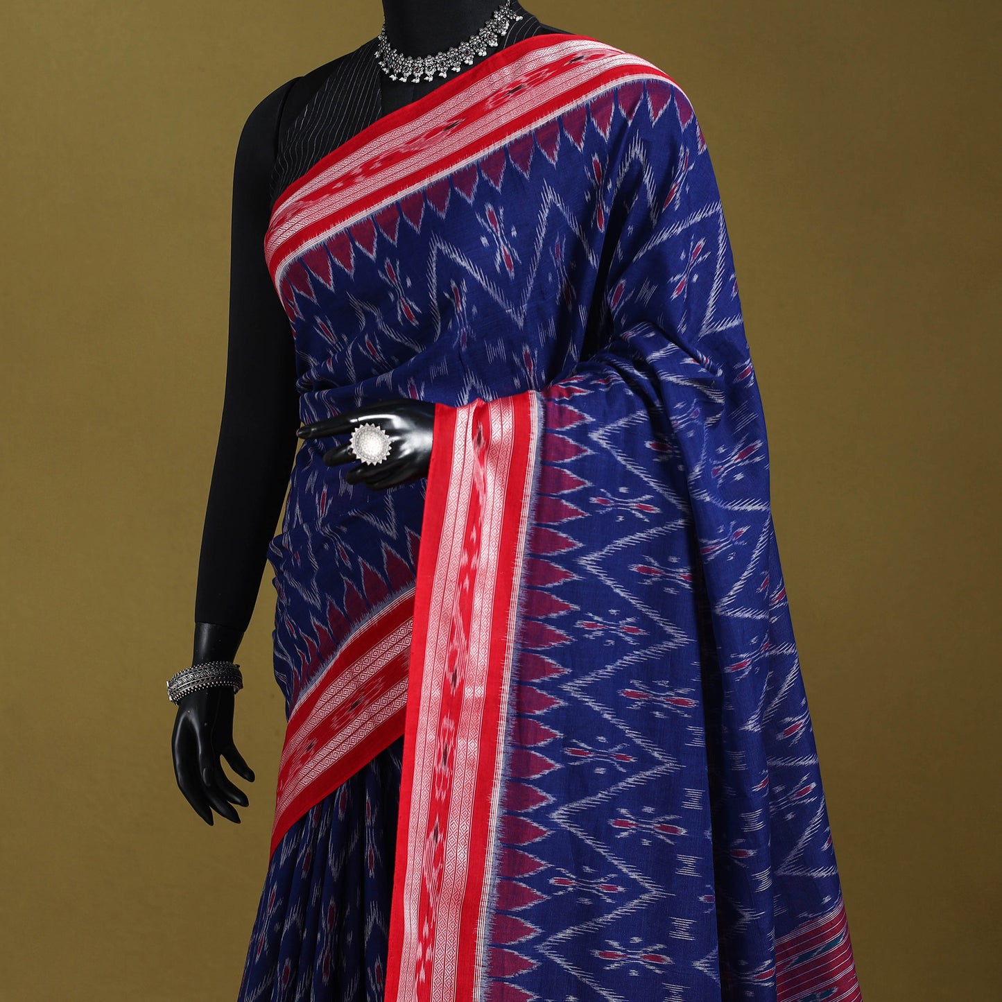 Blue - ikat handloom cotton sambalpuri saree 20